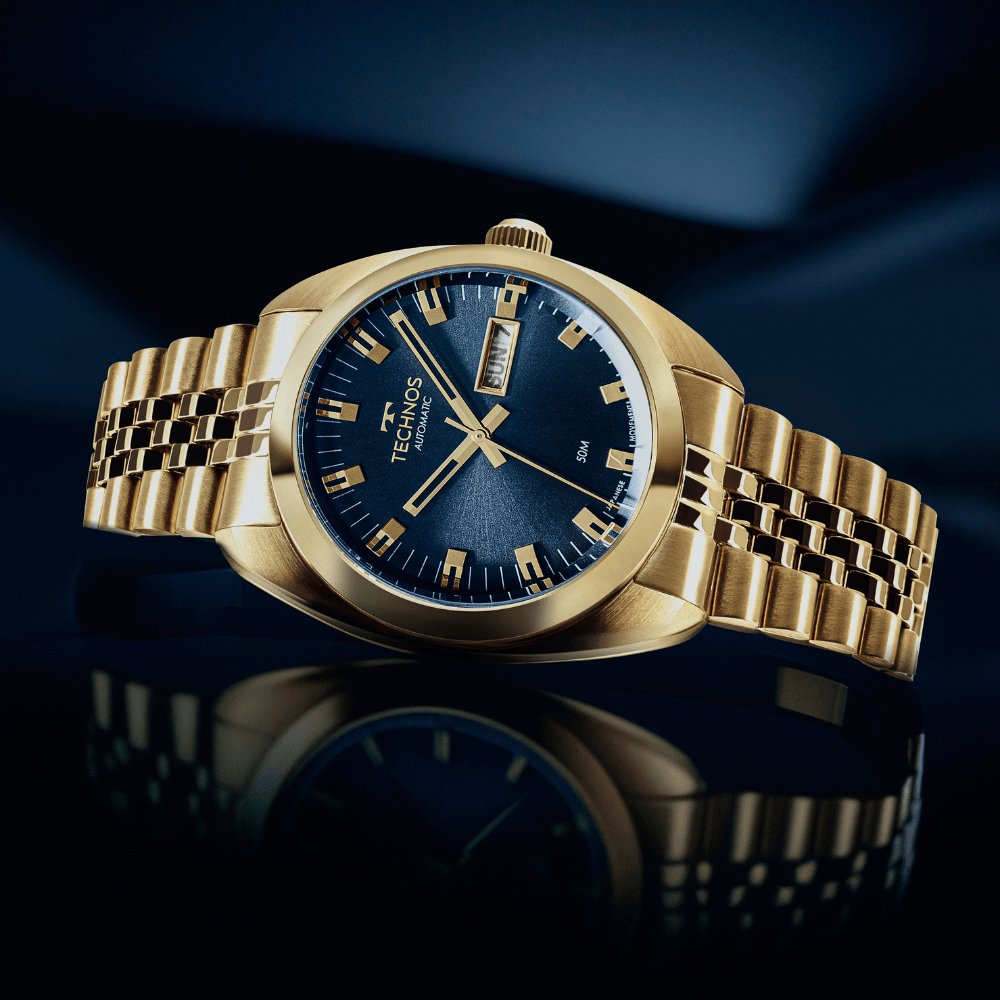 Technos Masculino Automatico Dourado