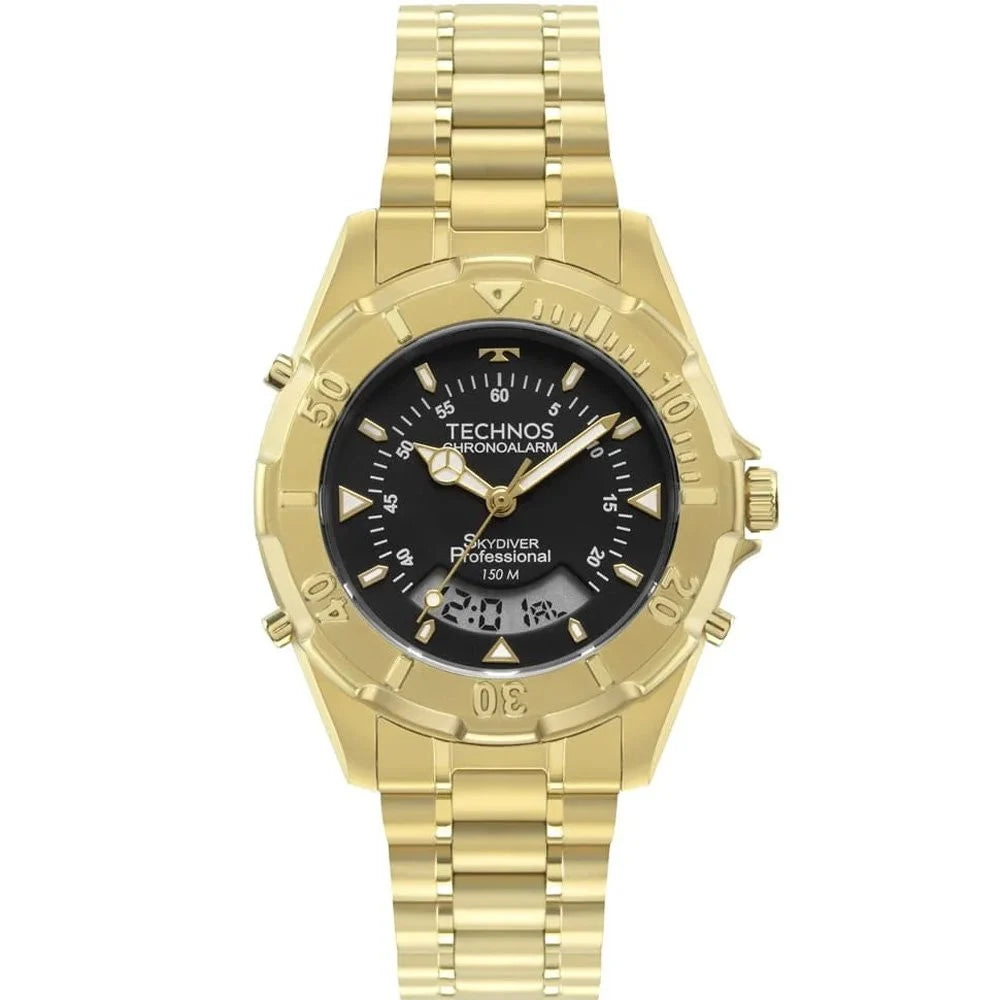 Technos Masculino Skydiver Dourado Preto