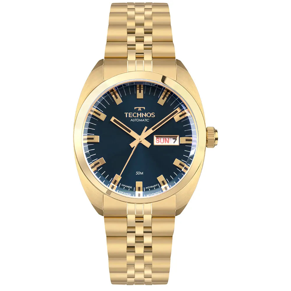 Technos Masculino Automatico Dourado