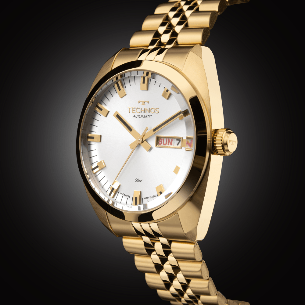 Technos Masculino Automatico Dourado