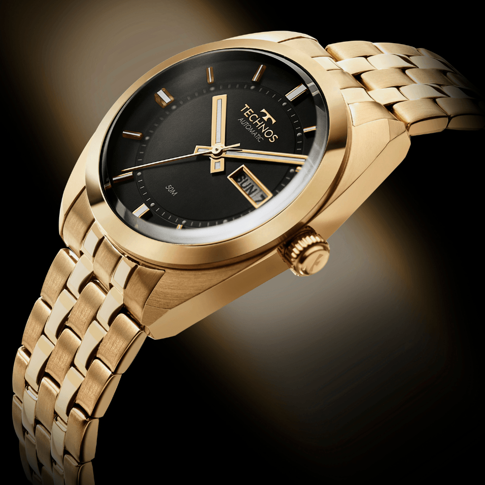 Technos Masculino Automatico Dourado